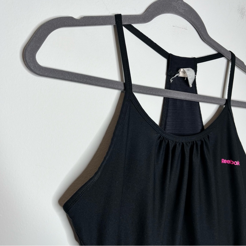 Reebok Size Medium Black Fitted Sleeveless Racerback Workout Tank Top - Picture 2 of 7
